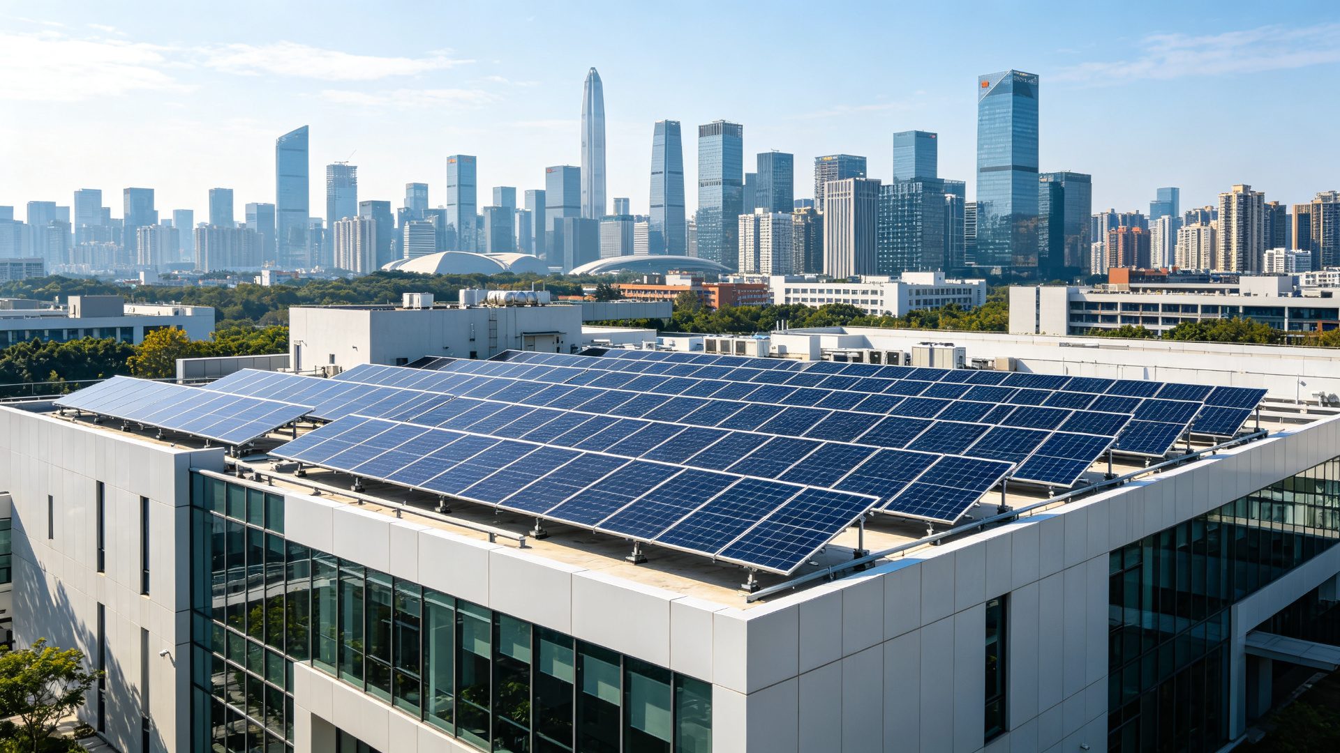 Generic commercial rooftop photovoltaic installation